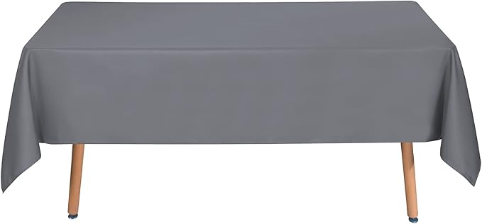 sancua Square Tablecloth - 60 x 60 Inch - Water Resistant Spill Proof Washable Polyester Table Cloth, Decorative Fabric Table Cover for Dining Tables, Buffet Parties and Camping, Light Grey