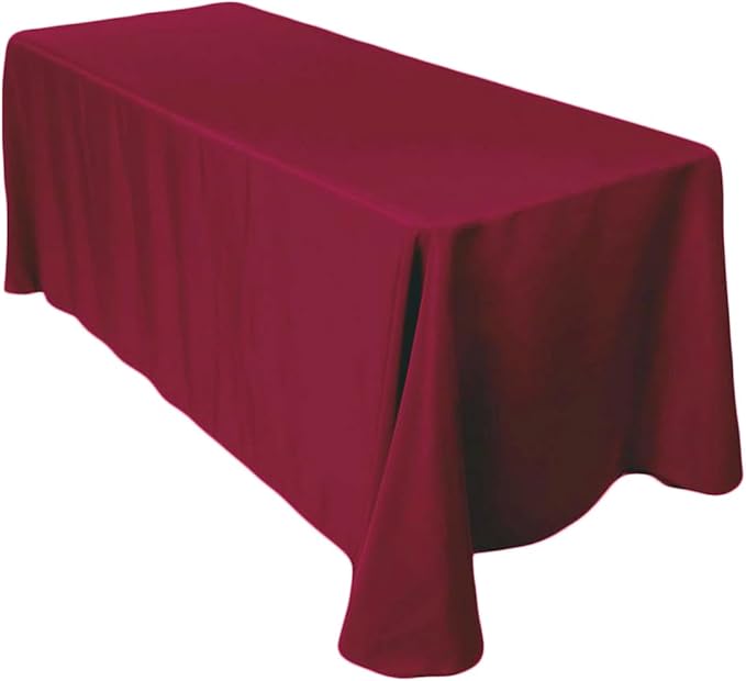 LinenTablecloth 90 x 156-Inch Rectangular Polyester Tablecloth Burgundy