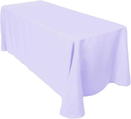 LTC LINENS Tablecloth 90 x 156-Inch Rectangular Polyester Tablecloth with Rounded Corners, Lavender, (90156-010186)