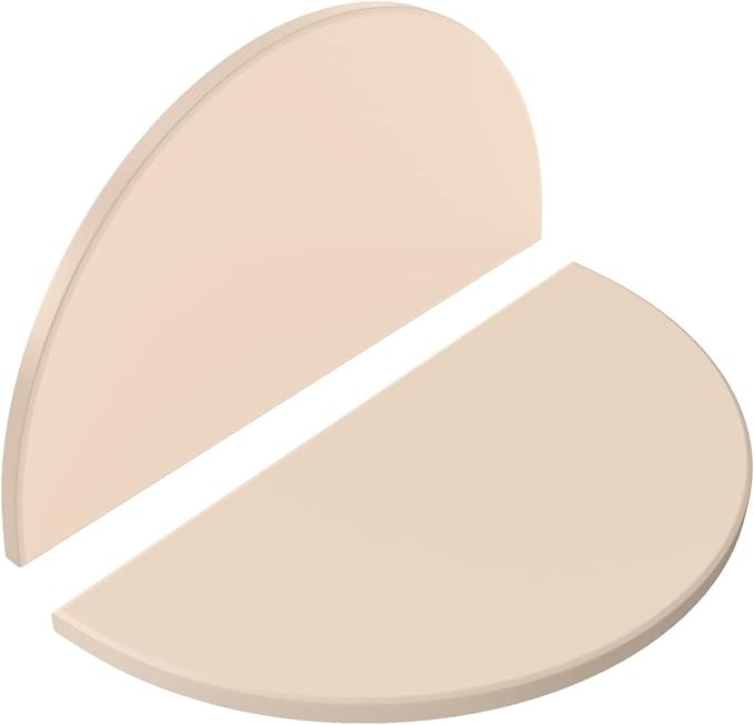15In Cooking Stone for Kamado Joe Classic I, II & III, Baking Stone Pizza 2-Pack Half-Moon Ceramic Heat Deflector for Big Green Egg Large Eggspander and ConvEGGtor