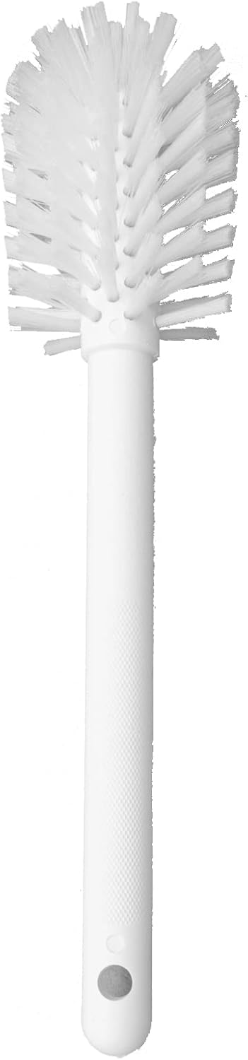 SPARTA Large Water Bottle Brush Ideal for Wide-Mouth Jars, Bottles and Tumblers, Dishwashing Tool with Handle for Home and Commercial Kitchens, Plastic, 12 Inches, White, (Pack of 6)