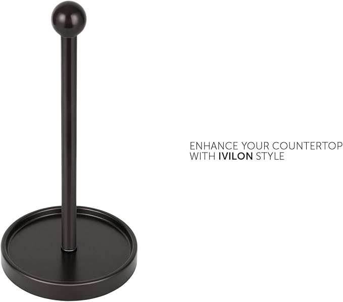 Ivilon Countertop Paper Towel Holder - Modern Sleek Ball Minimalist Design - Color Oil Rubbed Bronze