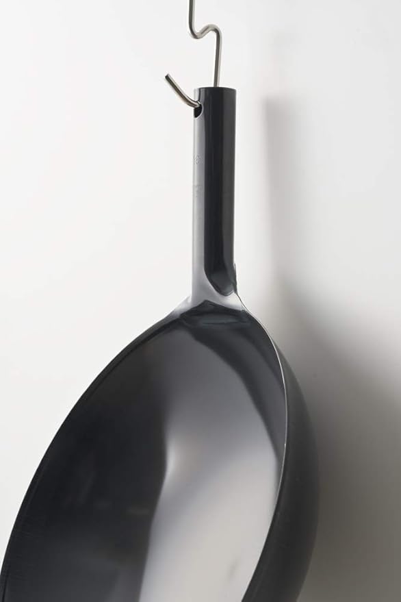 [Made in Japan] KOTE2 Light Weight Carbon Steel Wok 14 1/4" 2.73lb(30% less) Gas Fire Round Bottom Carbon Steel Handle No Rivets