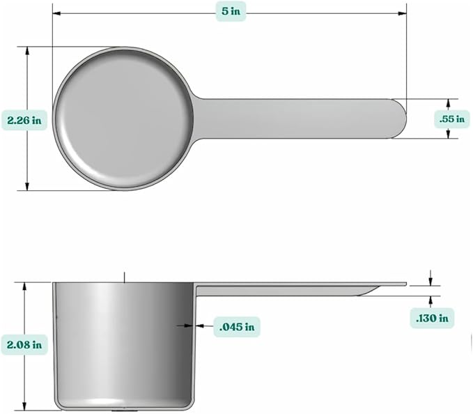 1/2 Cup (4 Oz. | 118.4 mL) Long Handle Scoop for Measuring Coffee, Pet Food, Grains, Protein, Spices and Other Dry Goods (Pack of 25)