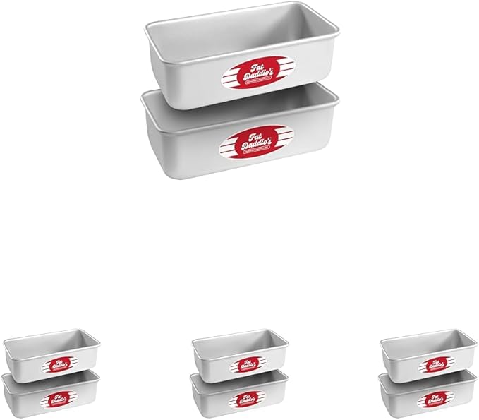 Fat Daddio's Anodized Aluminum Bread Pan, 7.75 x 3.75 x 2.5 Inch, Set of 2, Silver (Pack of 4)