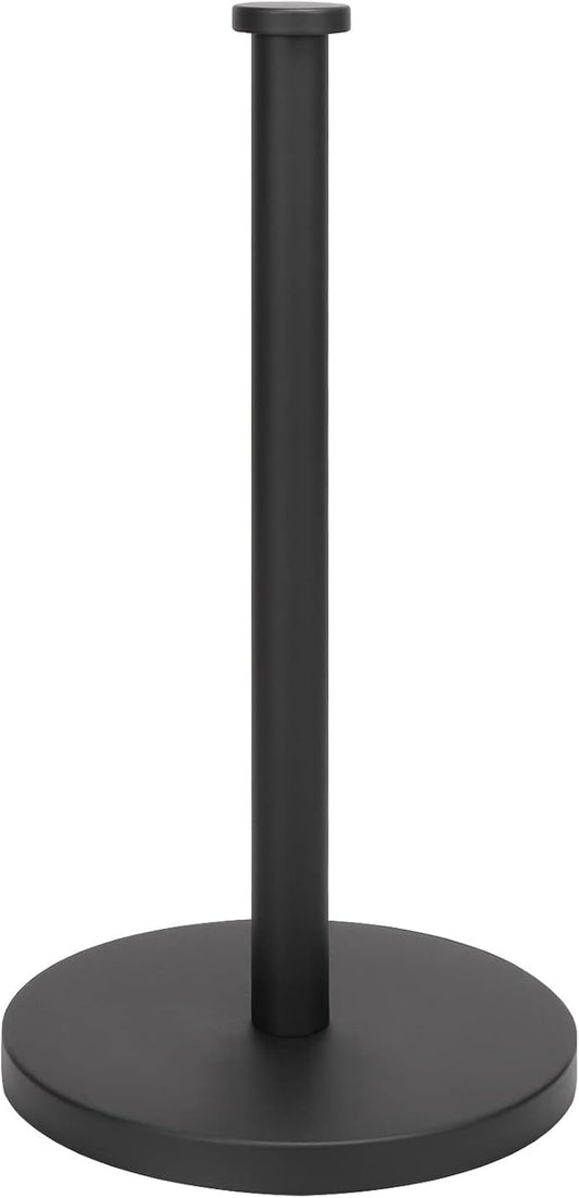 NearMoon Standing Paper Towel Holder, Kitchen Paper Towel Tissue Holder- for Bathroom Countertop, Standard or Jumbo-Sized Roll Paper (with Stainless Steel Base, Matte Black)