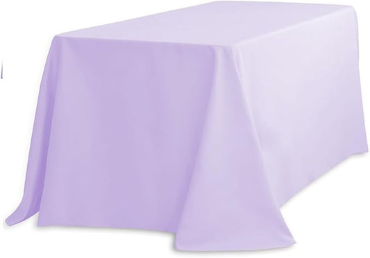 LinenTablecloth 90 x 132-Inch Rectangular Polyester Tablecloth with Rounded Corners, Lavender