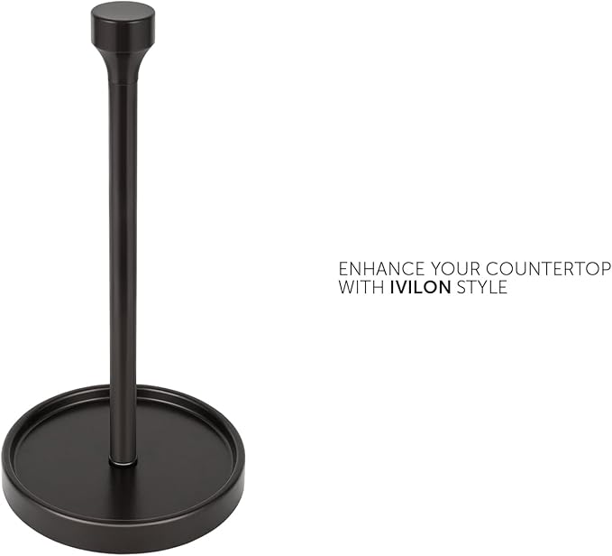Ivilon Countertop Paper Towel Holder - Modern Bell End Minimalist Design - Color Oil Rubbed Bronze