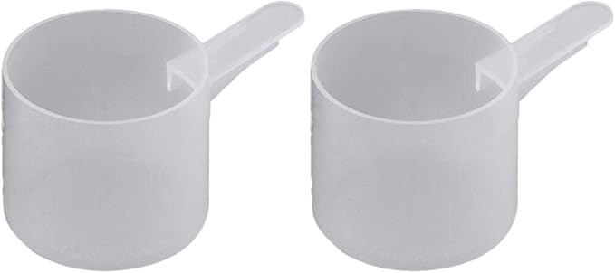 60 mL Plastic Measuring Packaging Scoop (= 60 cc/ = 4 tablespoon/ = 2 fl oz), Short Handle - to Measure and Dispense Spices, Granules, Powders, for Seeds Packing made in USA (2)
