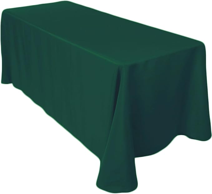 LinenTablecloth 90 x 156-Inch Rectangular Polyester Tablecloth Hunter Green