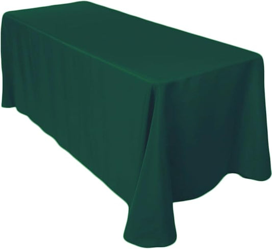 LinenTablecloth 90 x 156-Inch Rectangular Polyester Tablecloth Hunter Green