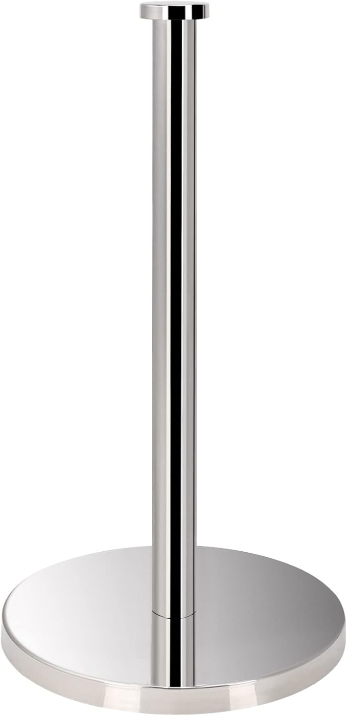 NearMoon Standing Paper Towel Holder, Kitchen Paper Towel Tissue Holder- for Bathroom Countertop, Standard or Jumbo-Sized Roll Paper (with Stainless Steel Base, Chrome Finish)