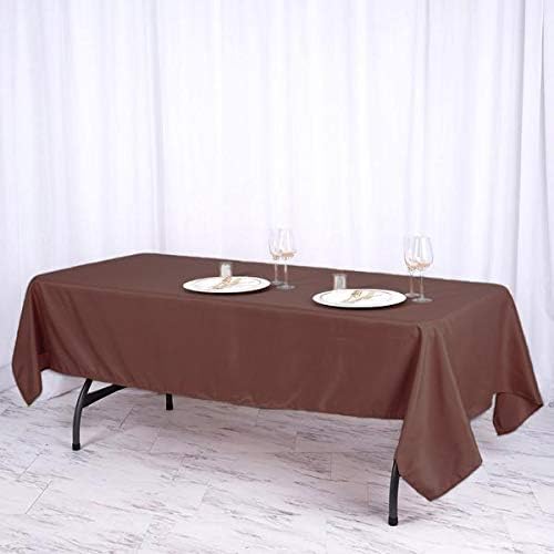 LinenTablecloth 60 x 102-Inch Rectangular Polyester Tablecloth Chocolate