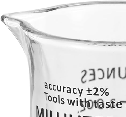 Ackers 3oz/90ml Glass Measuring Cup – Shot Glass with Double Scale-Ounce,Ml Markings for Kitchen & Bar(Pack of 2)