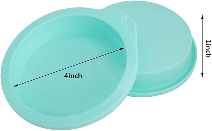6-Pack Silicone Cake Molds 4 Inch Round Cakes Pans Green Baking Pan Set Silicone Baking Mold DIY Rainbow Cakes and Round Resin Coaster Molds, 0.8 Inch Deep (Green)
