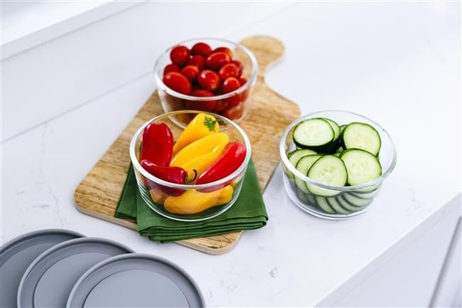 12-Piece Glass Food Storage Containers Set (6 Containers + 6 BPA-Free Lids) | 2-Cup, Leakproof | Microwave, Freezer, Oven & Dishwasher Safe | Ideal for Meal Prep & Pantry Organization