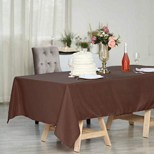 LinenTablecloth 60 x 102-Inch Rectangular Polyester Tablecloth Chocolate
