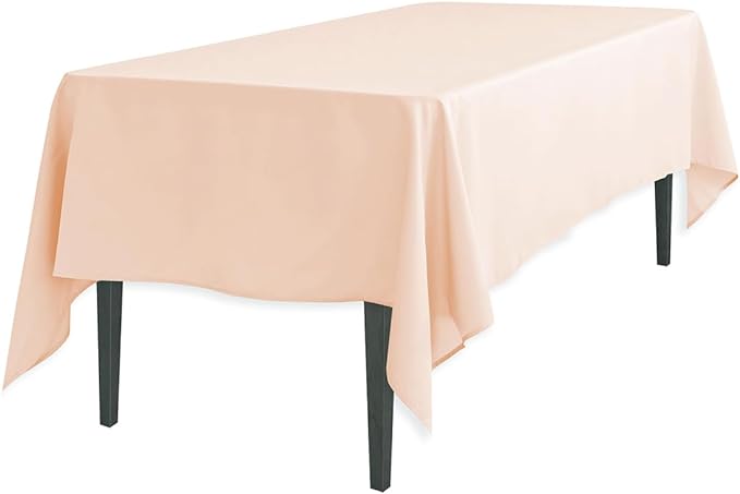 LinenTablecloth 60 x 126-Inch Rectangular Polyester Tablecloth Peach