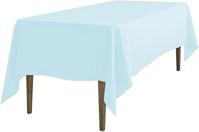 LinenTablecloth 60 x 102-Inch Rectangular Polyester Tablecloth Baby Blue
