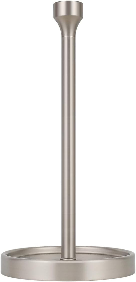 Ivilon Countertop Paper Towel Holder - Modern Bell End Minimalist Design - Color Brushed Nickel