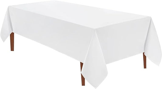 VidaFete Tablecloth 60 * 120inch 1pack Rectangle Table Cloth Polyester, Stain Wrinkle Resistant Dining Table Cover for Kitchen Dinning Party Wedding Rectangular Tabletop Buffet Decoration(White)