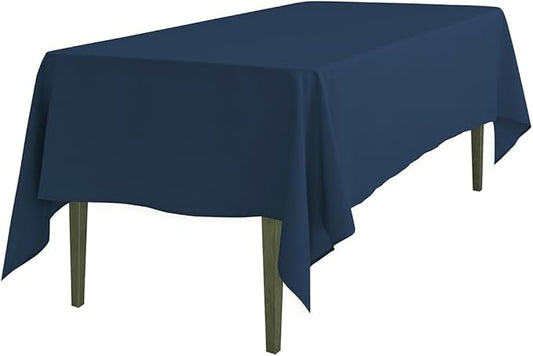 LinenTablecloth 60 x 102-Inch Rectangular Polyester Tablecloth Navy Blue