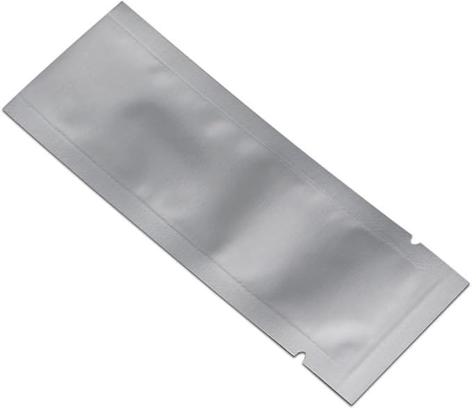 PABCK 100 Pcs 1.57x3.54 inches Small Mylar Bags Heat Sealable 3.34mil Pure Foil Bag Powder Coffee Food Storage Vacuum Pouches for Sampling Packaging Aluminum Foil Package