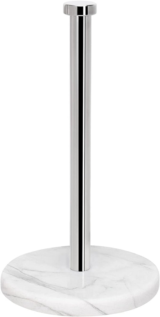 NearMoon Standing Paper Towel Holder, Kitchen Paper Towel Tissue Holder- for Bathroom Countertop, Standard or Jumbo-Sized Roll Paper (with Marble Base, Chrome Finish)