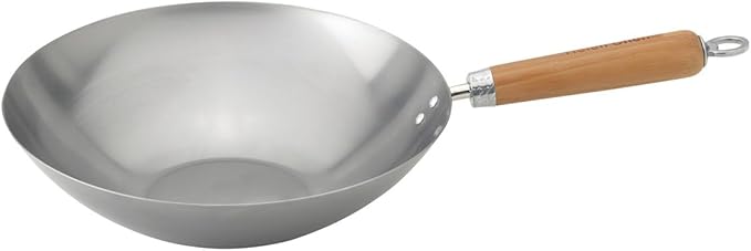 Helen's Asian Kitchen Carbon Steel Wok Stir Fry Pan, 12-inch