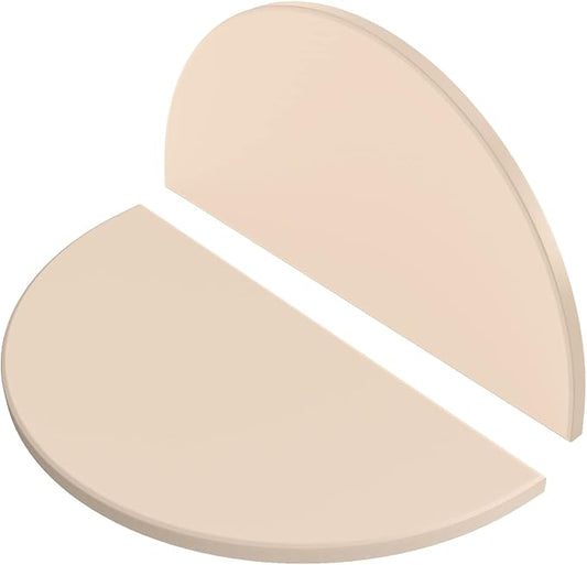 Heat Deflector Baking Stone Pizza Compatible with Kamado Joe Big Joe I, II, III, 19.8In 2-Pack Half-Moon Ceramic Cooking Stone for Big Green Egg XL Large Egg Vision Grills XL