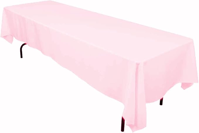 LinenTablecloth 60 x 126-Inch Rectangular Polyester Tablecloth Pink