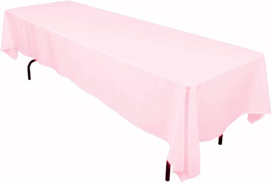LinenTablecloth 60 x 126-Inch Rectangular Polyester Tablecloth Pink