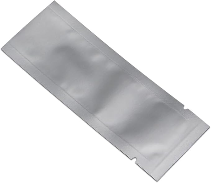 PABCK 100 Pcs 2.95x8.66 inches Small Mylar Bags Heat Sealable 3.34mil Pure Foil Bag Powder Coffee Food Storage Vacuum Pouches for Sampling Packaging Aluminum Foil Package