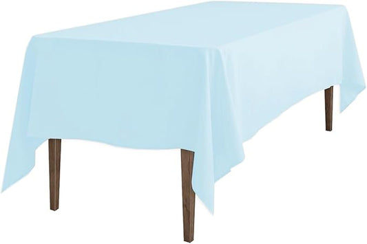 LTC LINENS Rectangular Tablecloth Baby Blue - 70x120 Inch Rectangle Table Cloth for 6-8 ft Table - Wrinkle Resistant Polyester Cloth for Party, Banquet