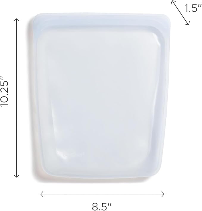 Stasher Premium Silicone Reusable Food Storage Half Gallon Bag, Aqua, Microwave, Sous Vide, Dishwasher, Oven and Freezer Safe, BPA Free, Leak-free, Eco-friendly, 64 Oz