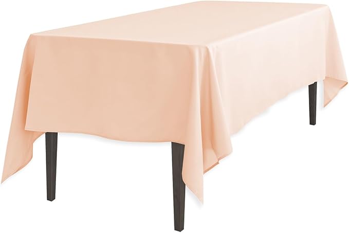 LinenTablecloth 60 x 102-Inch Rectangular Polyester Tablecloth Peach