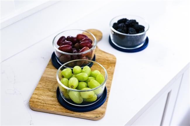 12-Piece Glass Food Storage Containers Set (6 Containers + 6 BPA-Free Lids) | 2-Cup, Leakproof | Microwave, Freezer, Oven & Dishwasher Safe | Ideal for Meal Prep & Pantry Organization