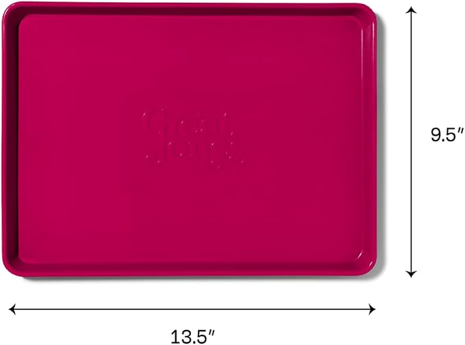 Great Jones Little Sheet (Raspberry) | Jelly Roll Pan, Quarter Sheet Pan | Aluminized Steel,13.5" x 9.5" | For Baking, Roasting, & Broiling | Premium Bakeware with Even Heat Distribution