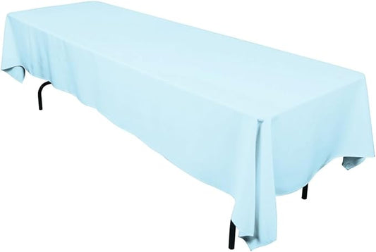 LinenTablecloth 60 x 126-Inch Rectangular Polyester Tablecloth Baby Blue