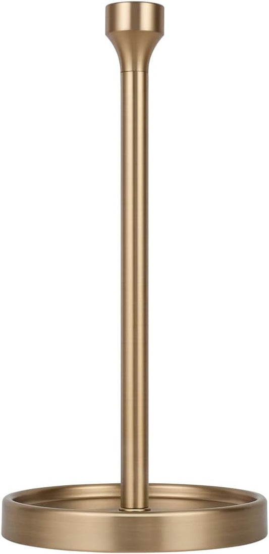 Ivilon Countertop Paper Towel Holder - Modern Bell End Minimalist Design - Color Warm Gold