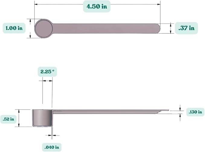 1 Teaspoon (1/3 Tablespoon | 5 mL) Long Handle Scoop for Measuring Coffee, Pet Food, Grains, Protein, Spices and Other Dry Goods (Pack of 10)