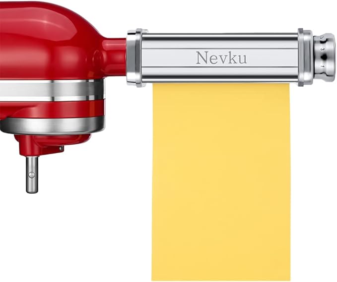 Pasta Maker Attachments Set for all KitchenAid Stand Mixer, including Pasta Sheet Roller, Spaghetti Cutter, Fettuccine Cutter by Nevku