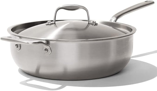 Made In Cookware - 5 Quart Stainless Steel Saucier Pan - 5 Ply Stainless Clad - Professional Cookware - Crafted in Italy - Induction Compatible