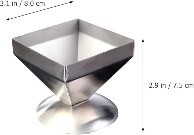 DOITOOL Stainless Steel Pyramid Mold, Pyramid Cake Mold Rice Shaper Food Metal Serving Plate for Home Restaurant Kitchen, Size S
