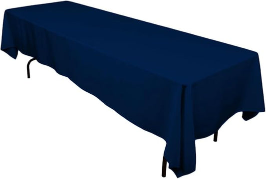LinenTablecloth 60 x 126-Inch Rectangular Polyester Tablecloth Navy Blue