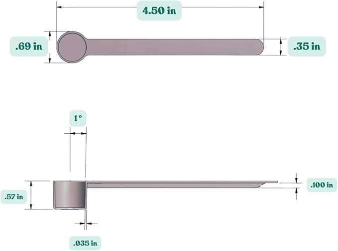 1/2 Teaspoon (2.5 mL) Long Handle Scoop for Measuring Coffee, Pet Food, Grains, Protein, Spices and Other Dry Goods (Pack of 100)