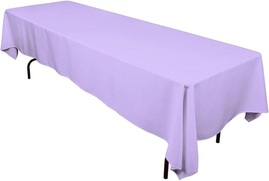 LinenTablecloth 60 x 126-Inch Rectangular Polyester Tablecloth Lavender