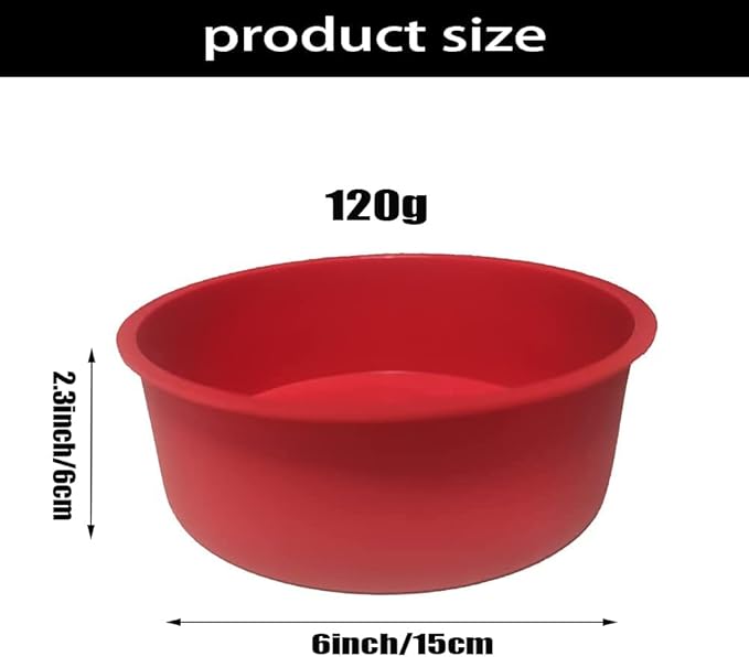 2pcs 6 Inch Silicone Cake Pan for Baking, Round Cake Molds Pan Silicone Baking Molds Non-Stick Quick Release Suitable for Cheesecake Chocolate Cake Brownie Cake puddings