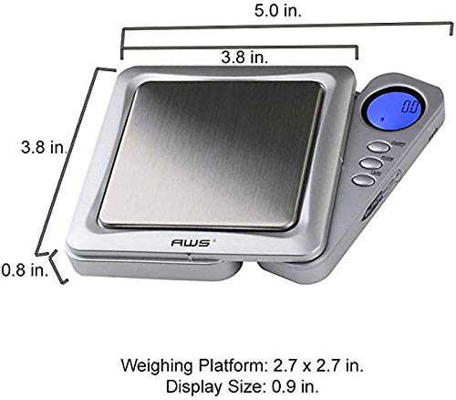 American Weigh Scales 650g x 0.1g Digital Pocket Scale 0.1g Accuracy-Blade Series | Precision Mini Scale, Small Digital Gram Scale for Kitchen, Gold, Gems & Coin Scale, Smart Digital & Compact Scale