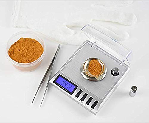 AWS Gemini-20 Milligram Scale 20g x 0.001g–Digital Jewelry/Lab Scale for Powder, Gold, Gems – Includes Calibration Weights, Tweezers & Tray–Tare, Cal, 6 Units (Gemini - 20 - Silver)